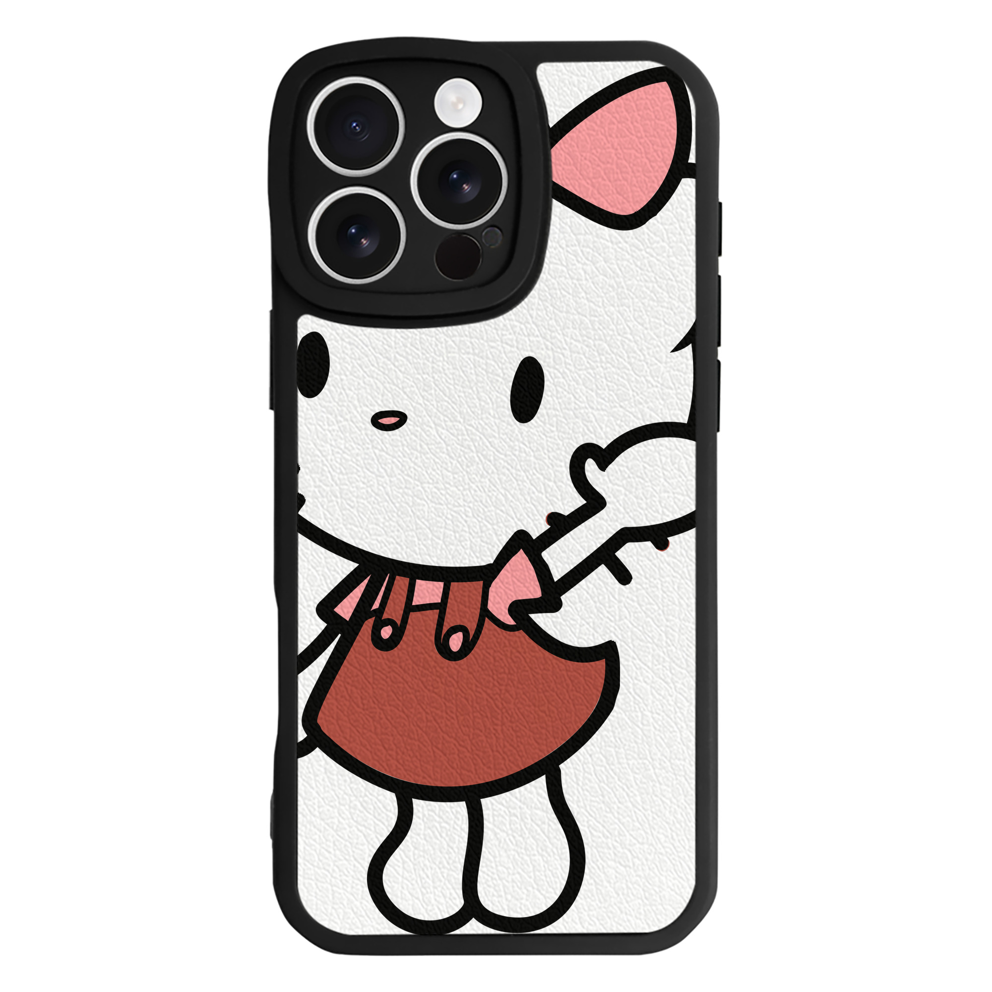 （画像用） Hello Kitty ハローキティ 【iPhone 16シリーズ対応】シリコンスマホケース（レザー調） 材質：シリコン